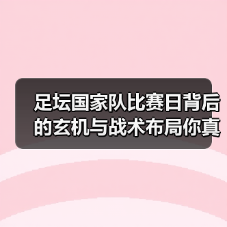 足坛国家队比赛日背后的玄机与战术布局你真的了解吗？（图4）